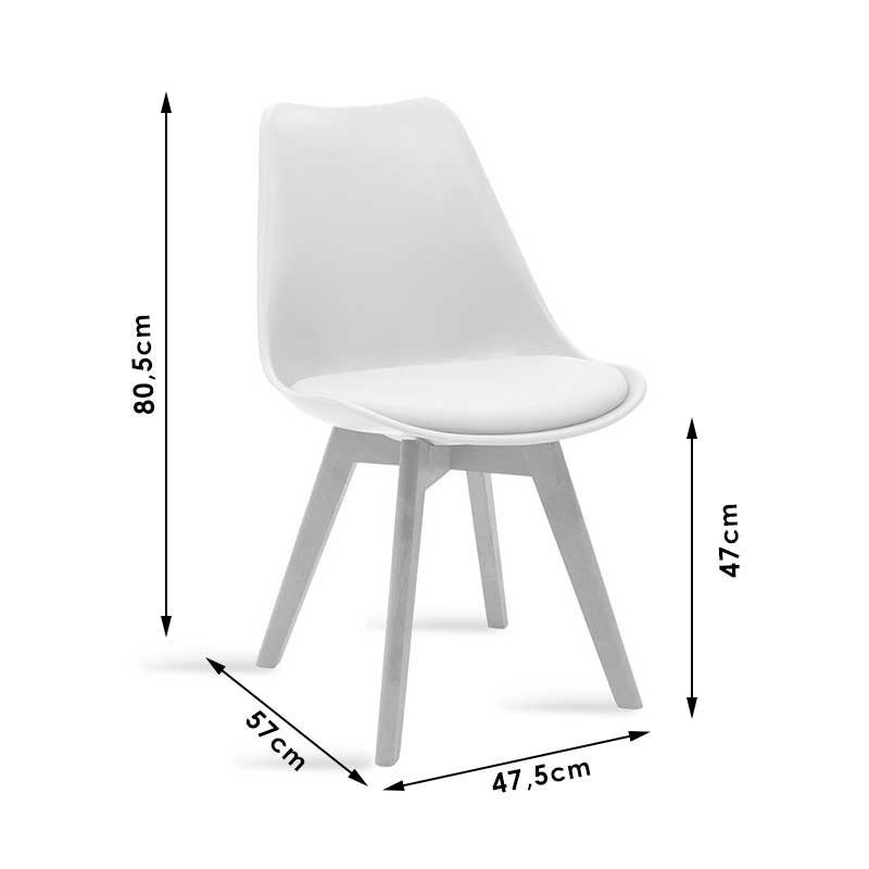 Chair Gaston pakoworld PP with PU color white - oak