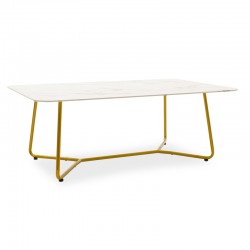 Coffee table Paris pakoworld glass 8mm marble pattern-golden 120x80x45cm Coffee table Paris pakoworld glass 8mm marble pattern-golden 120x80x45cm