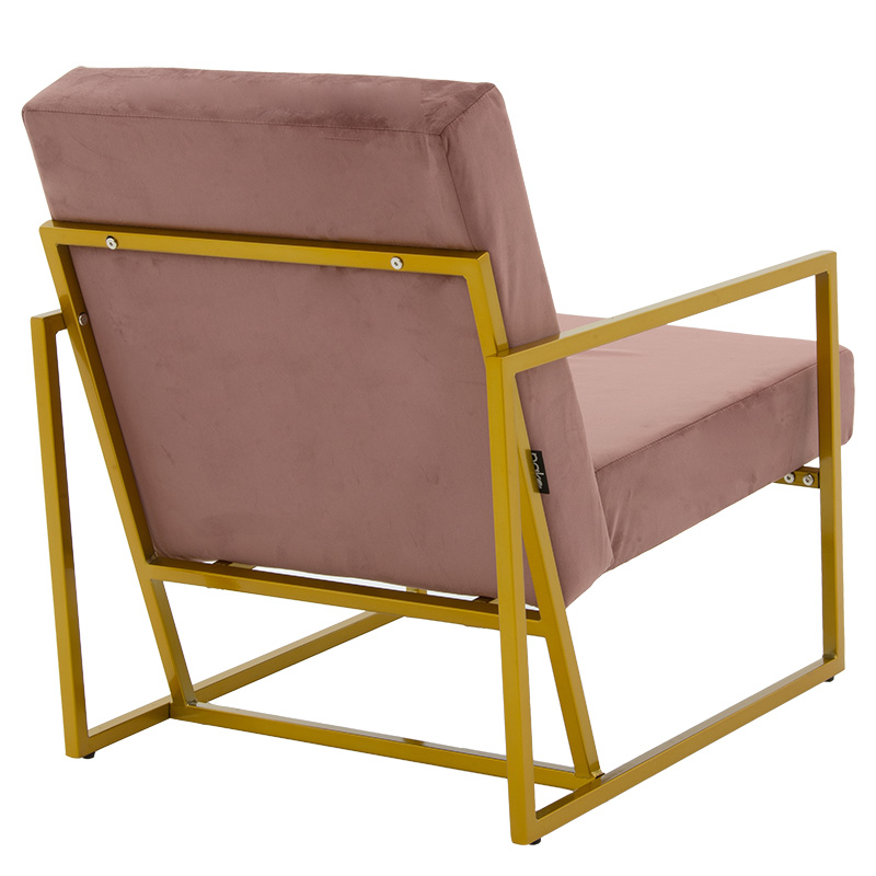 Armchair Evelyn pakoworld velvet rotten apple-golden 62x73x75cm Armchair Evelyn pakoworld velvet rotten apple-golden 62x73x75cm