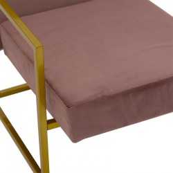 Armchair Evelyn pakoworld velvet rotten apple-golden 62x73x75cm Armchair Evelyn pakoworld velvet rotten apple-golden 62x73x75cm