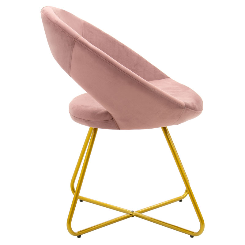 Καρέκλα Valentina pakoworld βελούδο σάπιο μήλο-χρυσό πόδι