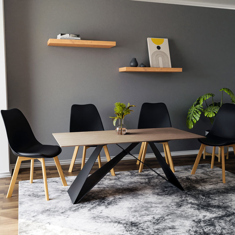 Kitcen table Sabrina pakoworld sintered stone sonoma-black 180x90 x75cm Kitcen table Sabrina pakoworld sintered stone sonoma-black 180x90 x75cm
