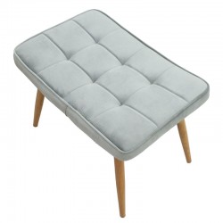 Maddison armchair with footrest-cushion pakoworld velvet grey-natural 68x72x98cm