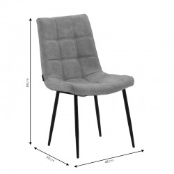 Chair Nola pakoworld pu gray-black leg Chair Nola pakoworld pu gray-black leg