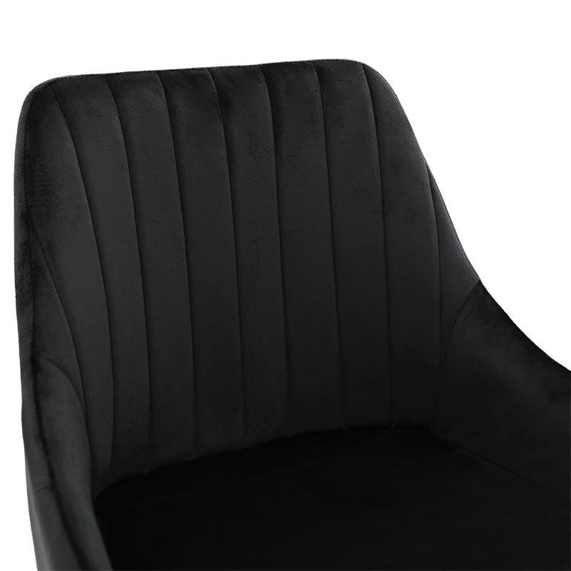 Bar Stool Patrin metal black legs - velvet black color Bar Stool Patrin metal black legs - velvet black color