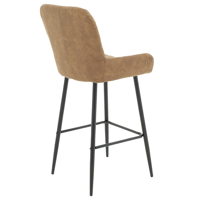 Bar Stool Delicacy metal black legs- fabric antique brown color 47x43x100cm Bar Stool Delicacy metal black legs- fabric antique brown color 47x43x100cm
