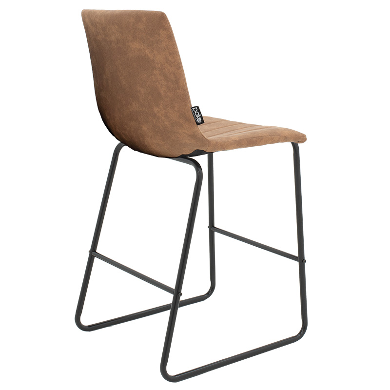 Bar Stool Desirable metal black legs-fabric antique brown color Bar Stool Desirable metal black legs-fabric antique brown color