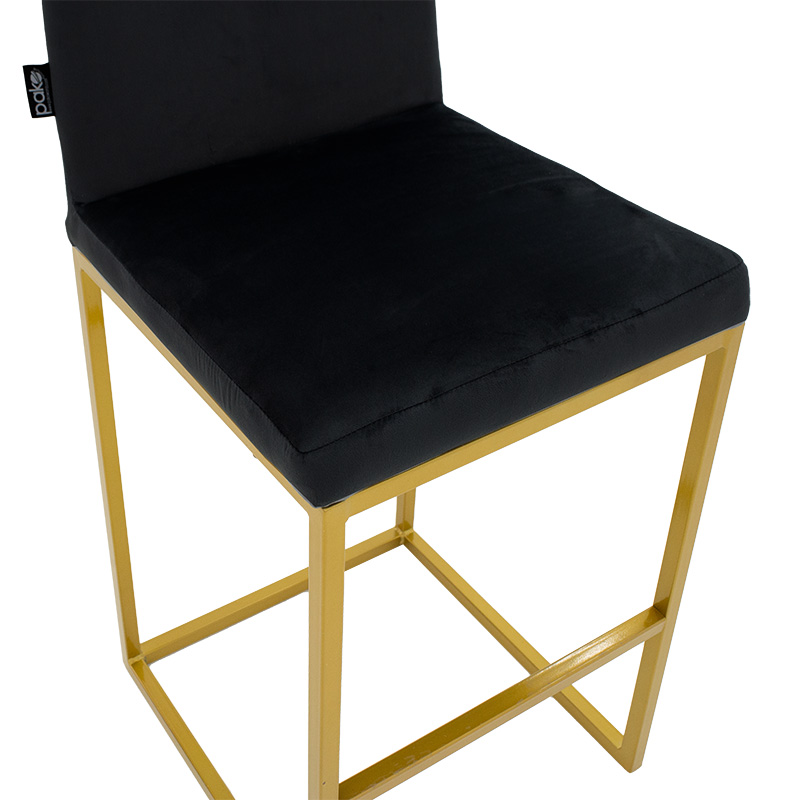 Bar Stool Hydro metal golden legs-velvet black Bar Stool Hydro metal golden legs-velvet black