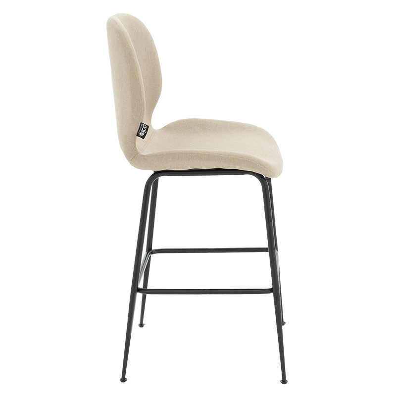 Bar Stool Impel metal black legs-fabric beige Bar Stool Impel metal black legs-fabric beige