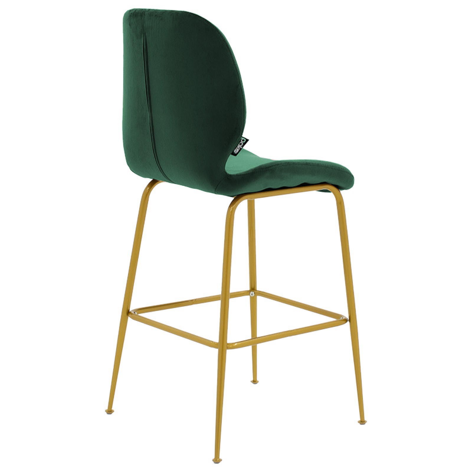 Bar stool Impel pakoworld metallic goldvelvet dark green