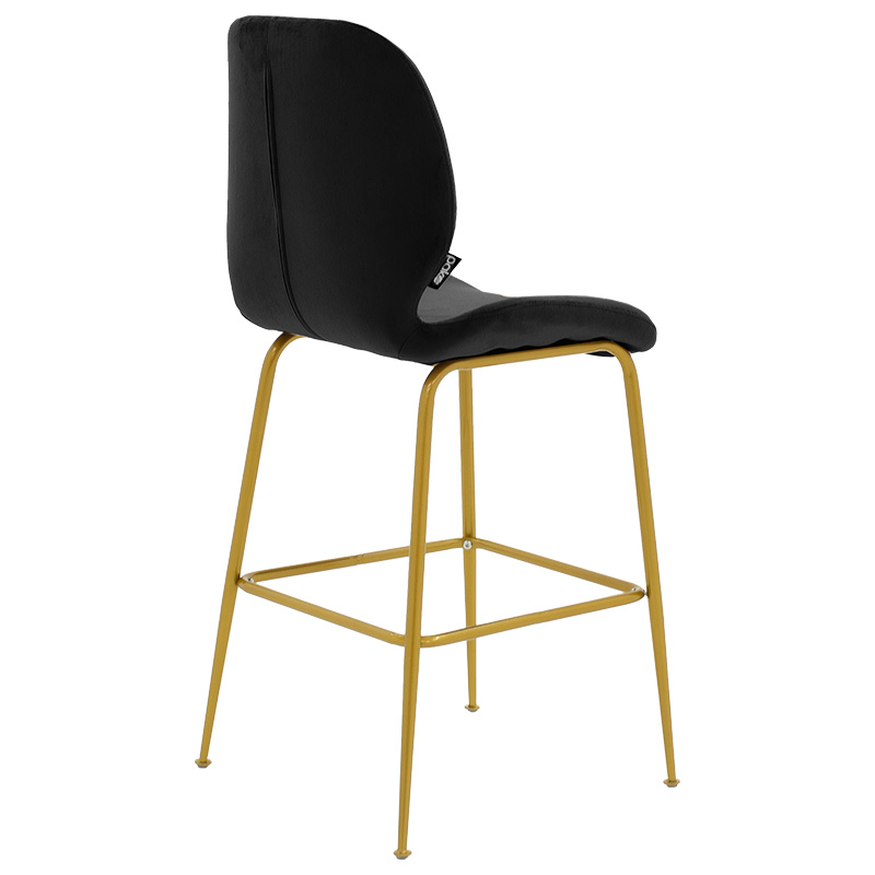 Bar Stool Impel metal golden legs-velvet black Bar Stool Impel metal golden legs-velvet black