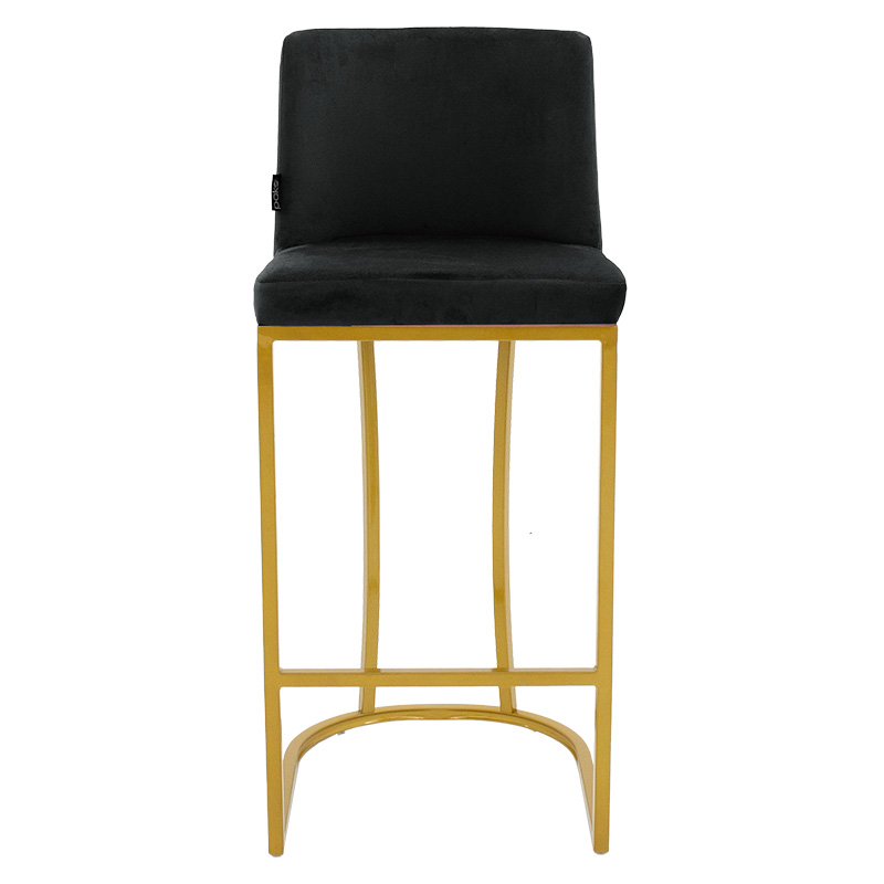 Bar Stool Impartial metal golden legs-velvet black Bar Stool Impartial metal golden legs-velvet black
