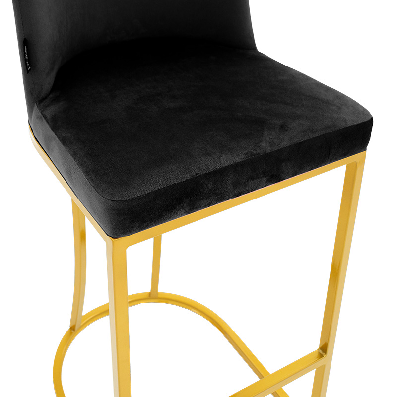 Bar Stool Impartial metal golden legs-velvet black Bar Stool Impartial metal golden legs-velvet black