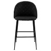 Σκαμπό bar Kudos pakoworld μεταλλικό μαύρο-βελούδο μαύρο