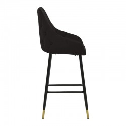 Bar Stool Lithe metal golden legs-velvet black 47x44x98cm Bar Stool Lithe metal golden legs-velvet black 47x44x98cm
