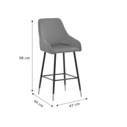 Bar Stool Lithe metal golden legs-velvet black 47x44x98cm Bar Stool Lithe metal golden legs-velvet black 47x44x98cm