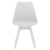 Καρέκλα Gaston pakoworld PP-PU λευκό-πόδι ξύλο λευκό 43x51x75εκ