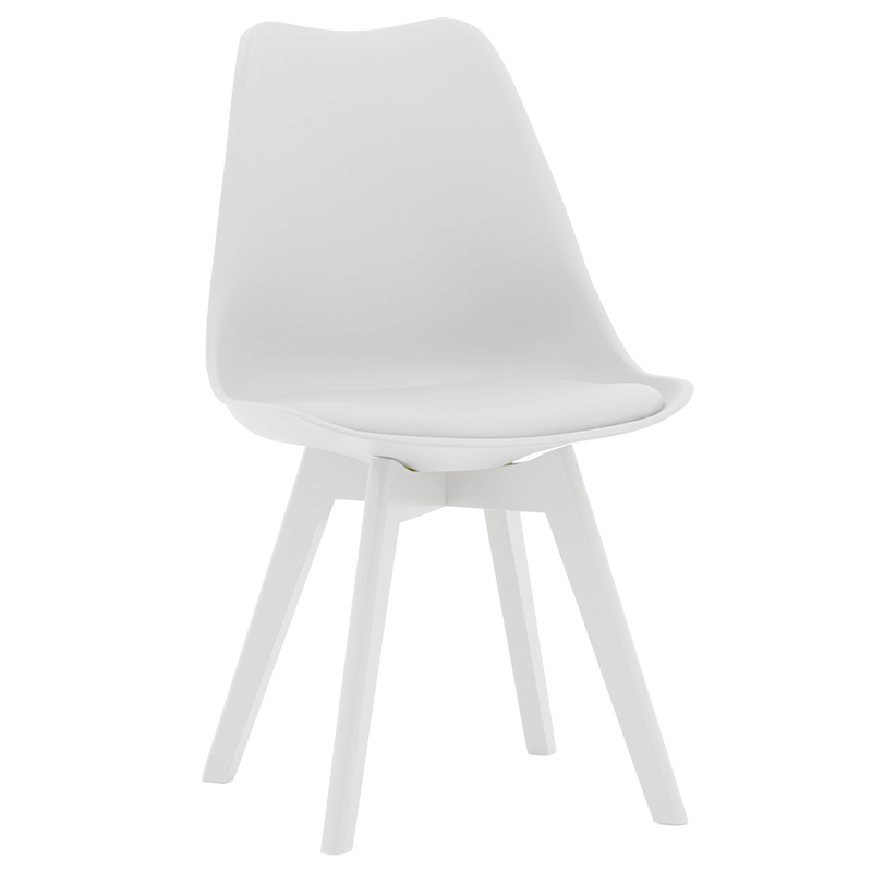 Gaston chair pakoworld PP-PU white-leg wood white Gaston chair pakoworld PP-PU white-leg wood white
