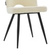 Καρέκλα Renish pakoworld μπουκλέ λευκό-μεταλλικό μαύρο πόδι 47x61x85εκ