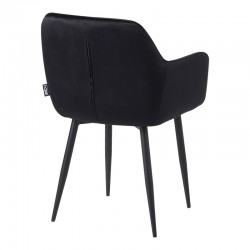 Armchair Matus pakoworld black velvet-leg black metal 55x54x78cm Armchair Matus pakoworld black velvet-leg black metal 55x54x78cm