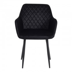 Armchair Matus pakoworld black velvet-leg black metal 55x54x78cm Armchair Matus pakoworld black velvet-leg black metal 55x54x78cm