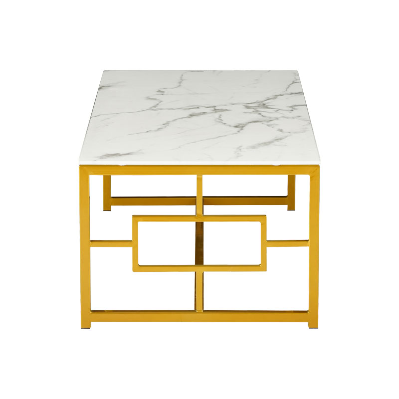 Table Eccento pakoworld golden-marble look top 8mm 120x60x44cm Table Eccento pakoworld golden-marble look top 8mm 120x60x44cm