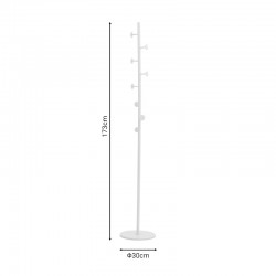 Coat stand Kroker pakoworld white metal 30x30x173cm Coat stand Kroker pakoworld white metal 30x30x173cm