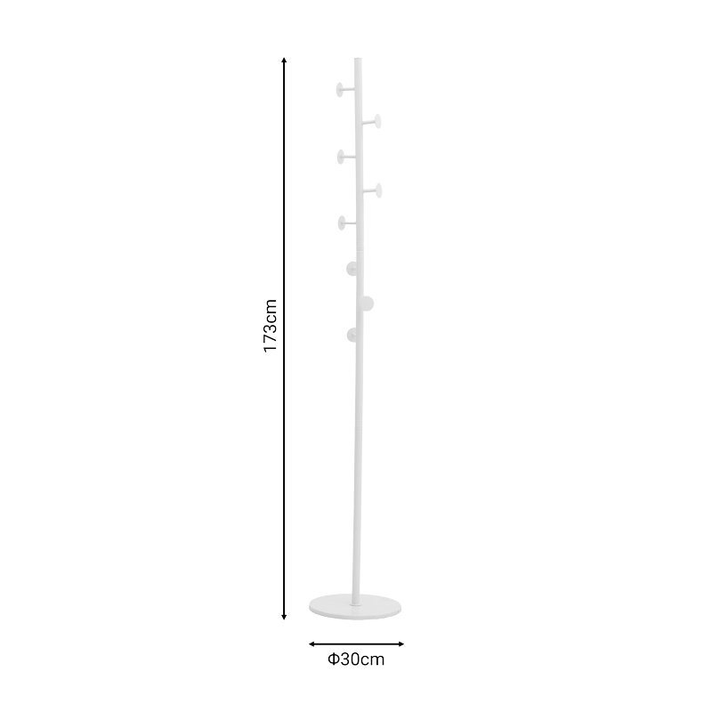 Coat stand Kroker pakoworld white metal 30x30x173cm Coat stand Kroker pakoworld white metal 30x30x173cm