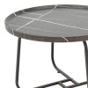Crismory pakoworld coffee table set of 2 MDF in black marble shade and black metal legs