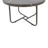 Crismory pakoworld coffee table set of 2 MDF in black marble shade and black metal legs