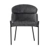 Tolerse Inart armchair light gray fabric-leg black metal 58x57x80cm