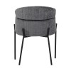 Tolerse Inart armchair light gray fabric-leg black metal 58x57x80cm