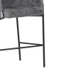 Bar stool Tolerse Inart light gray fabric-leg black metal