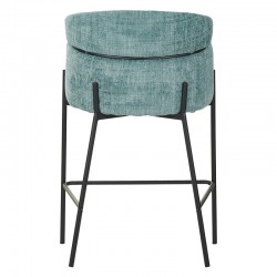 Bar stool Tolerse Inart green fabric-leg black metal Bar stool Tolerse Inart green fabric-leg black metal