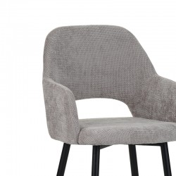 Factols Inart armchair beige-grey fabric-leg black metal 53x61x84cm Factols Inart armchair beige-grey fabric-leg black metal 53x61x84cm