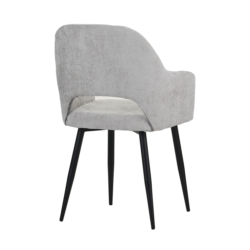 Factols Inart armchair light gray fabric-leg black metal 53x61x84cm Factols Inart armchair light gray fabric-leg black metal 53x61x84cm
