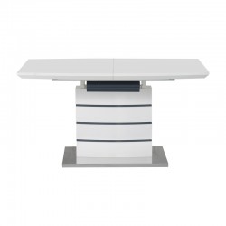 Extendable table Darsile Inart white with grey-charcoal mdf 140-180x90x76cm Extendable table Darsile Inart white with grey-charcoal mdf 140-180x90x76cm