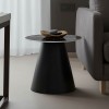 Fabrin Inart side table black marble sintered stone-black metal D50x46cm