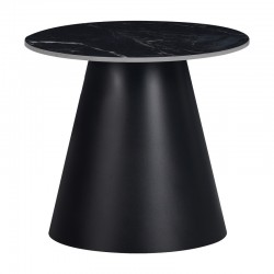 Fabrin Inart side table black marble sintered stone-black metal D50x46cm Fabrin Inart side table black marble sintered stone-black metal D50x46cm