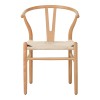 Καρέκλα Wishbone pakoworld rubberwood-σχοινί σε φυσική απόχρωση 53.5x57x74εκ