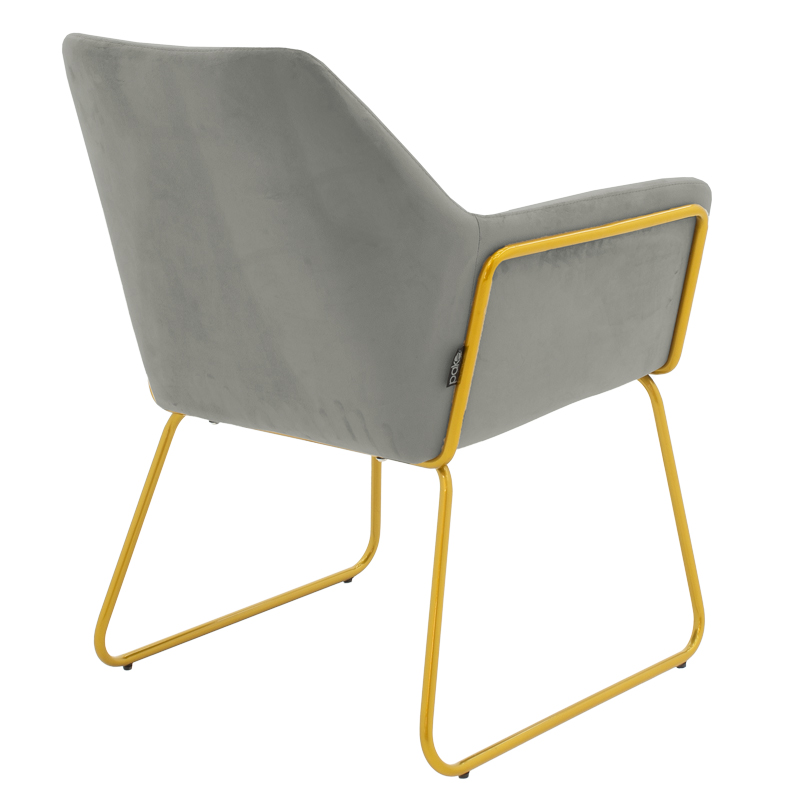 Armchair Mira pakoworld grey-golden 65x69x86cm Armchair Mira pakoworld grey-golden 65x69x86cm