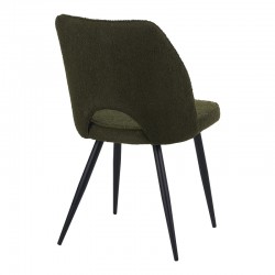 Renish pakoworld chair bouclé in dark green color with black metallic legs 61x47x91.5cm Renish pakoworld chair bouclé in dark green color with black metallic legs 61x47x91.5cm