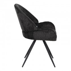 Morea pakoworld rotating chair bouclé in black color with black metallic legs 68x66x82.5cm Morea pakoworld rotating chair bouclé in black color with black metallic legs 68x66x82.5cm