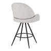Morea pakoworld rotating bar stool bouclé in beige color with black metallic legs 55x66x107.5cm
