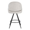 Morea pakoworld rotating bar stool bouclé in beige color with black metallic legs 55x66x107.5cm