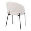 Masebo pakoworld chair bouclé fabric in white color with black metallic legs 48x58.5x82cm
