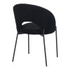 Masebo pakoworld chair bouclé fabric in black color with black metallic legs 48x58.5x82cm