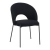 Masebo pakoworld chair bouclé fabric in black color with black metallic legs 48x58.5x82cm