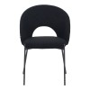 Masebo pakoworld chair bouclé fabric in black color with black metallic legs 48x58.5x82cm