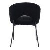 Masebo pakoworld chair bouclé fabric in black color with black metallic legs 48x58.5x82cm